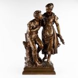 Luca MADRASSI (1848-1919) 'Projet D'Avenir' patinated bronze. (L:30 x W:50 x H:84 cm)