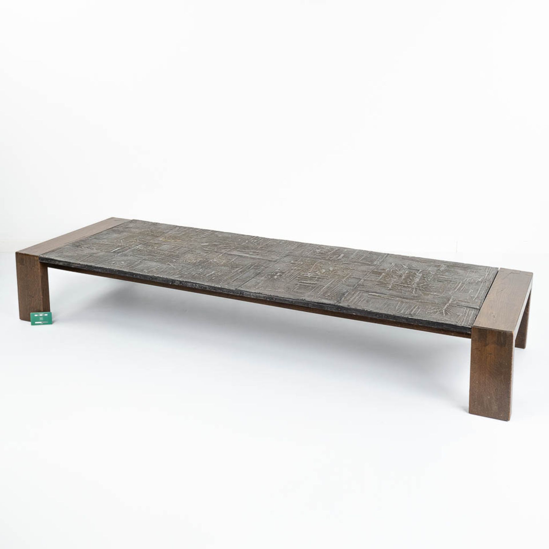 Pia MANU (XX) 'Coffee Table' metal on a wood frame, circa 1960. (L:64,5 x W:199 x H:30 cm) - Image 2 of 15