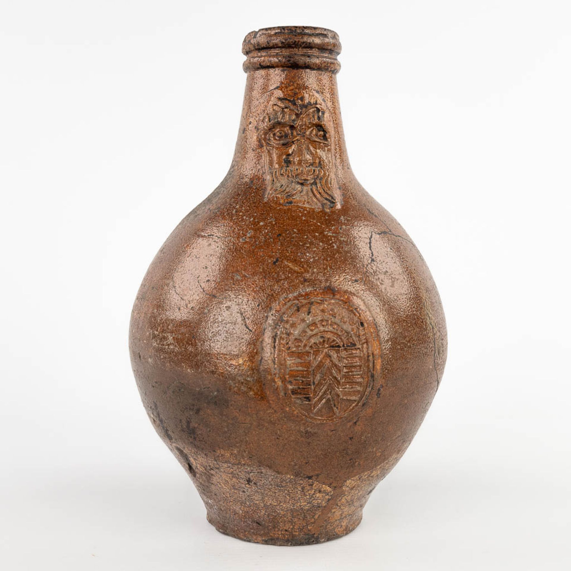 An antique Bartman jug with a single cartouche. 17th C. (H:28 x D:18 cm) - Image 7 of 12