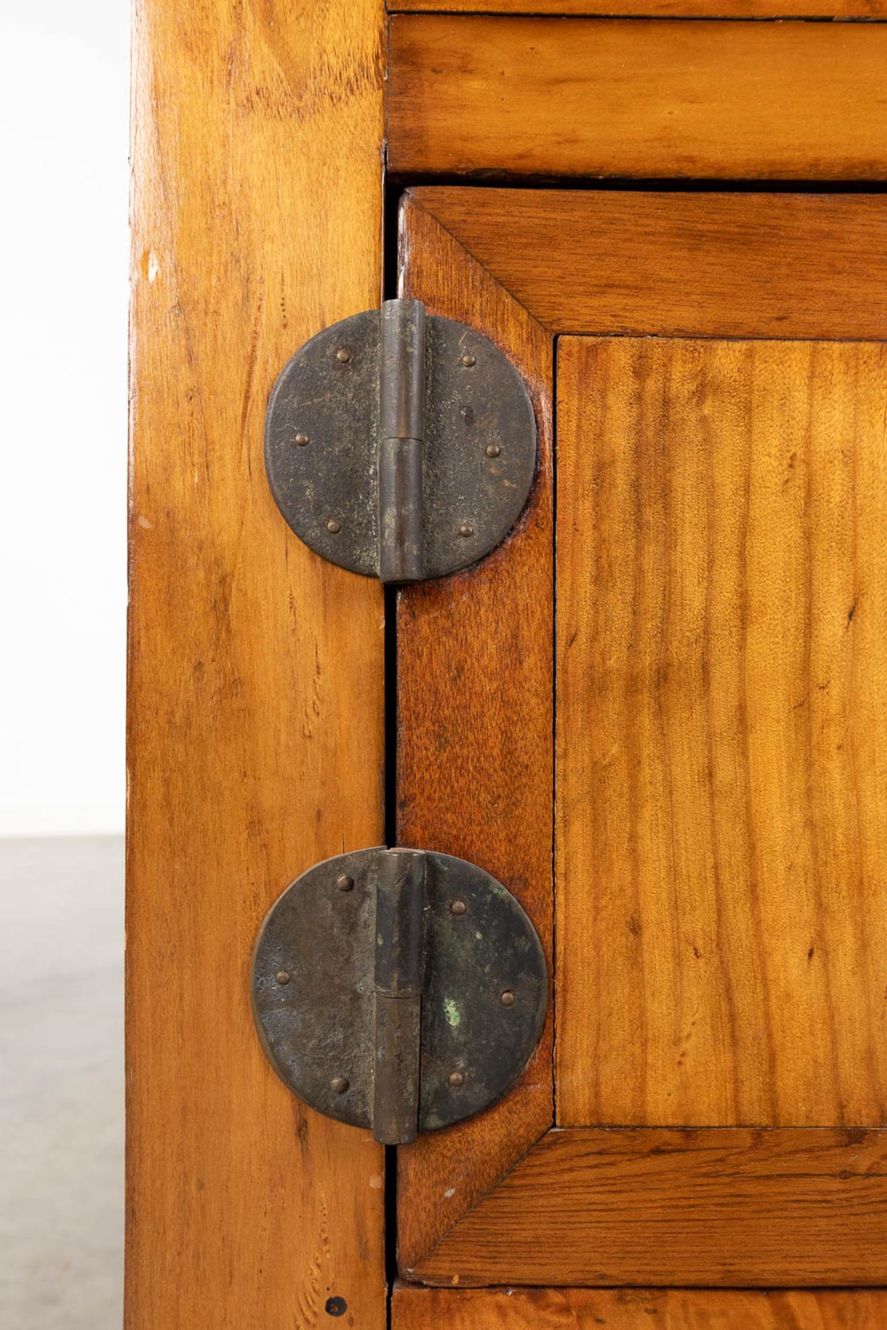 A small Chinese cabinet, hardwood with brass hardware. (L:47 x W:62 x H:88 cm) - Image 13 of 16