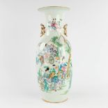 A Chinese vase, decorated with a double decor of Ladies, Wise men and Blossoms. 19th/20th C. (H:58 x