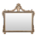 A square mirror, sculptured wood in Louis XVI style. (W:112 x H:105 cm)