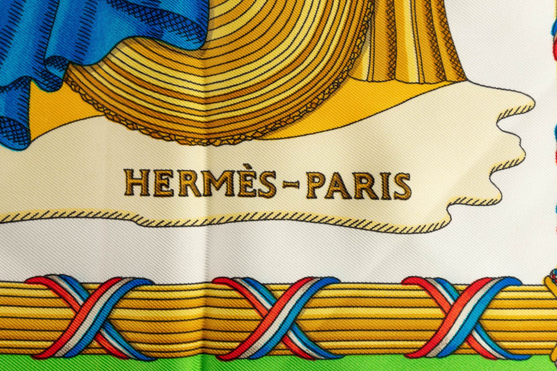Hermès Paris, a silk scarf: 'Liberté Egalité Fraternité' (W:90 x H:90 cm) - Image 6 of 12
