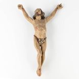 An antique wood-sculptured Corpus Christi. 18th C. (W:43 x H:68 cm)