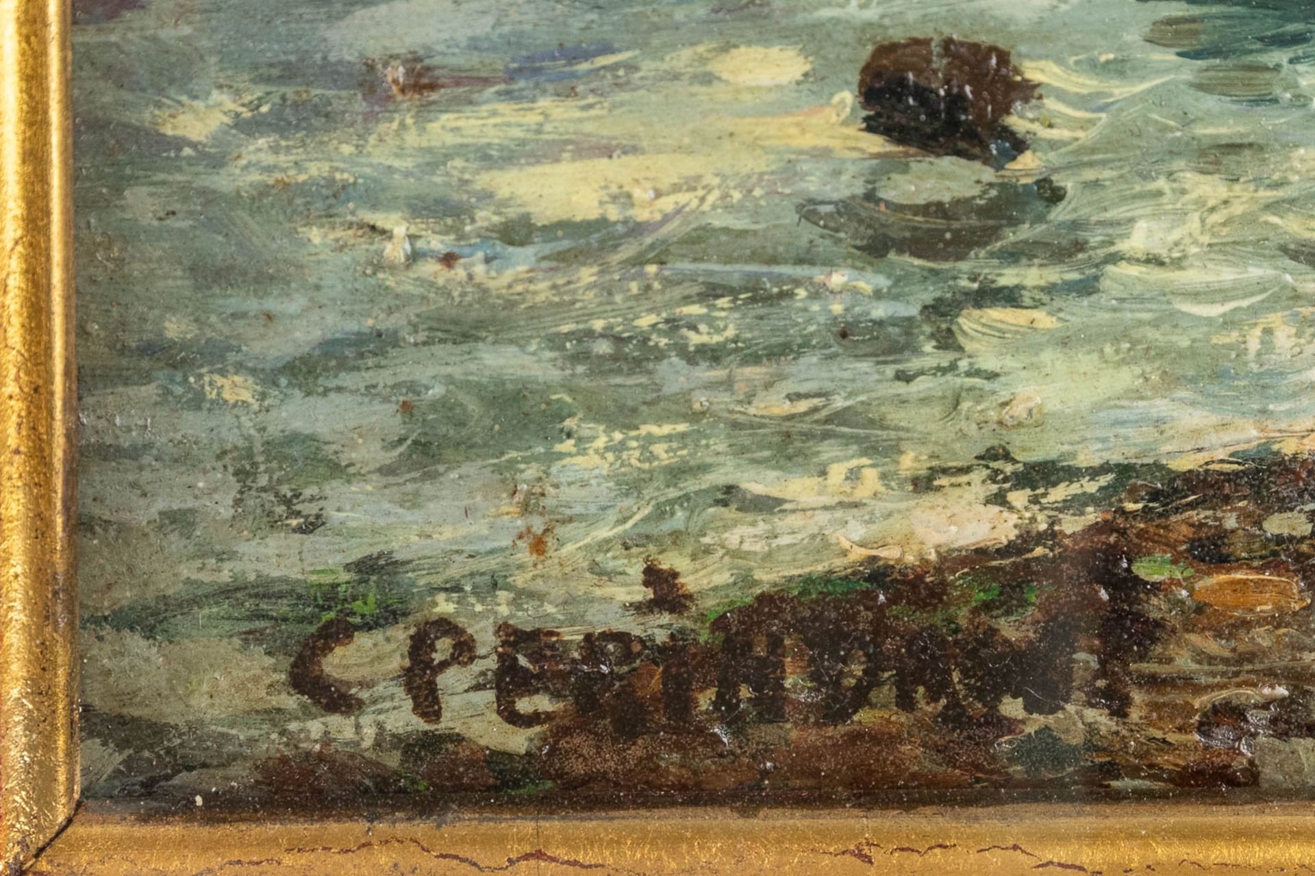 Carlo PERINDANI (1899-1986) 'Ischia', oil on panel. 1961. (W:33,5 x H:25 cm) - Image 4 of 6