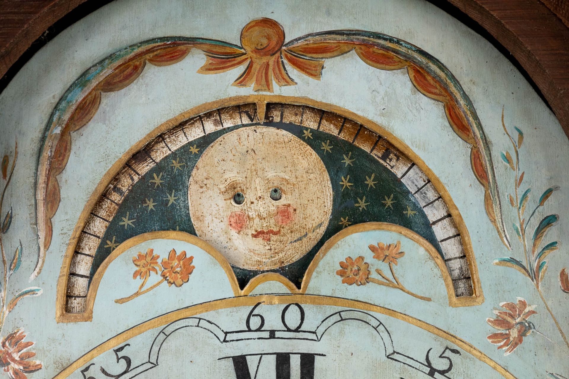 An antique clock, made in Friesland, The Netherlands. 19th C. (L:23 x W:46 x H:153 cm) - Image 12 of 16