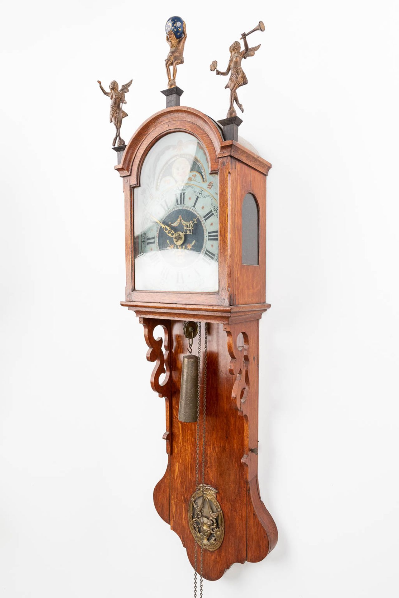 An antique clock, made in Friesland, The Netherlands. 19th C. (L:23 x W:46 x H:153 cm) - Image 3 of 16