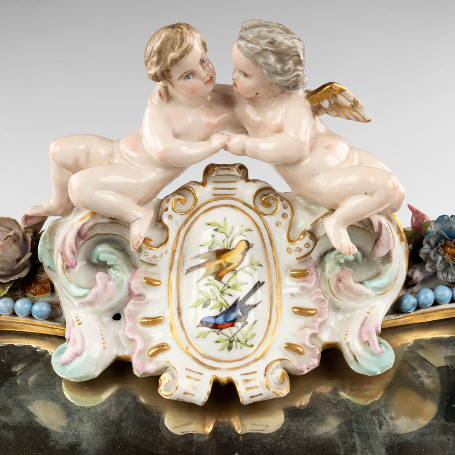 JACOB-PETIT (1796-1868) 'Table Mirror' made of porcelain. 19th C. (W:38 x H:51 cm) - Image 14 of 19