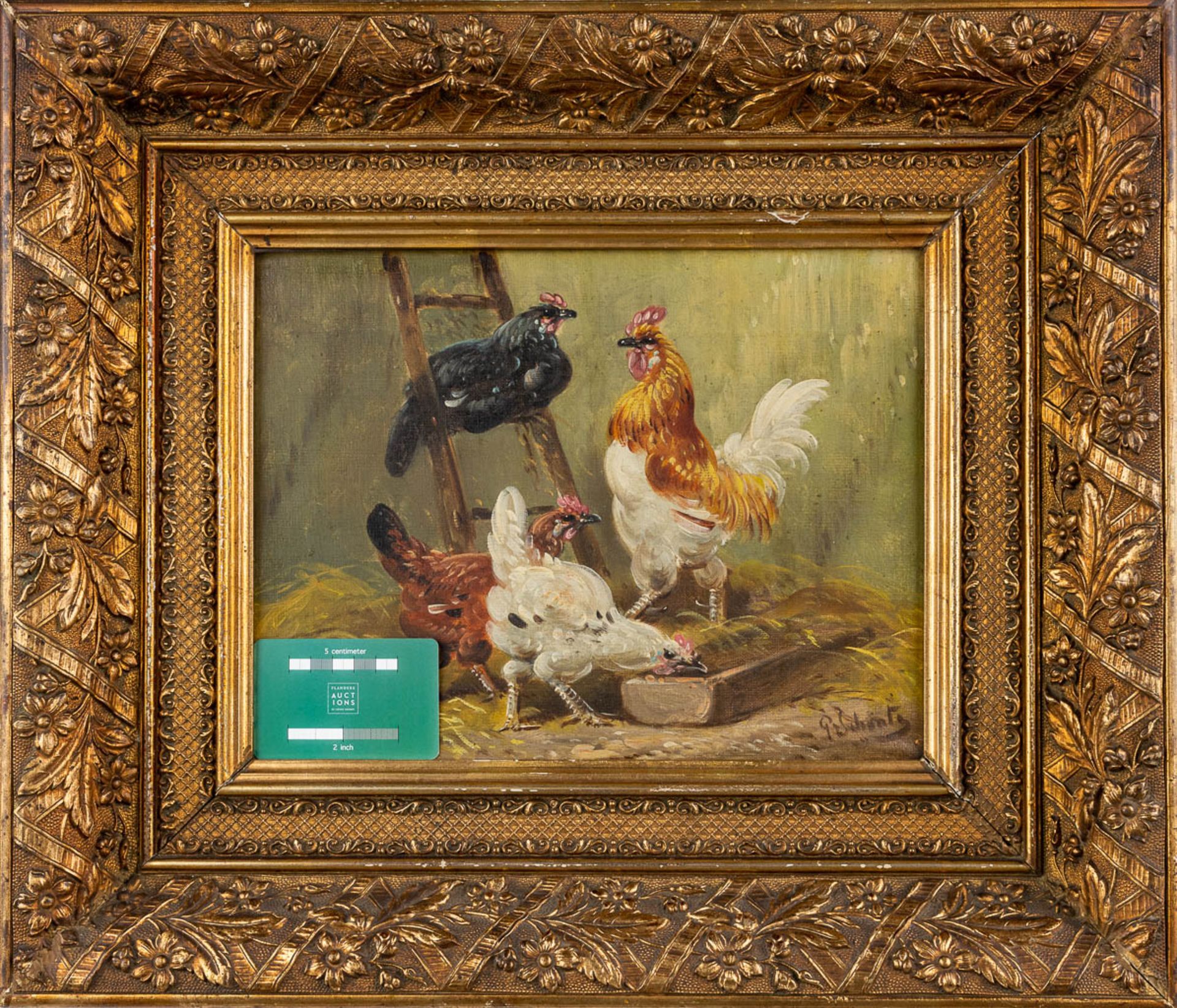 Paul SCHOUTEN (1860-1922) 'Chicken' a pair of pendant paintings, oil on canvas. (W:32,5 x H:24,5 cm) - Image 2 of 9