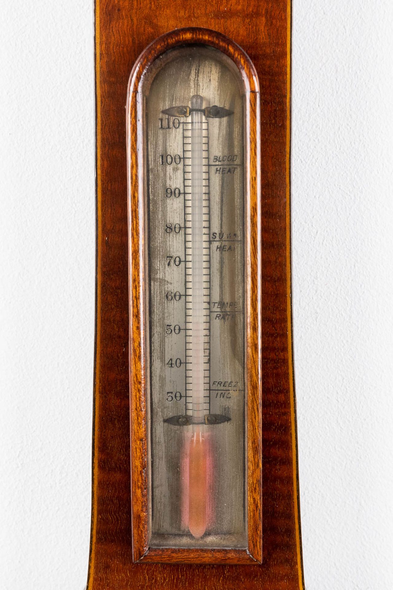 An antique English 'Barometer', 19th C. (W:25 x H:96 cm) - Image 4 of 9