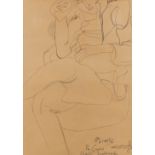 Livia CANESTRARO (1936) 'Per Criss' a drawing, pen on paper. 1974. (W:34 x H:50 cm)