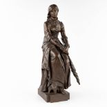 Eugène MARIOTON (1854-1933) 'Spinner' patinated bronze, 1887. (L:24 x W:24 x H:63 cm)