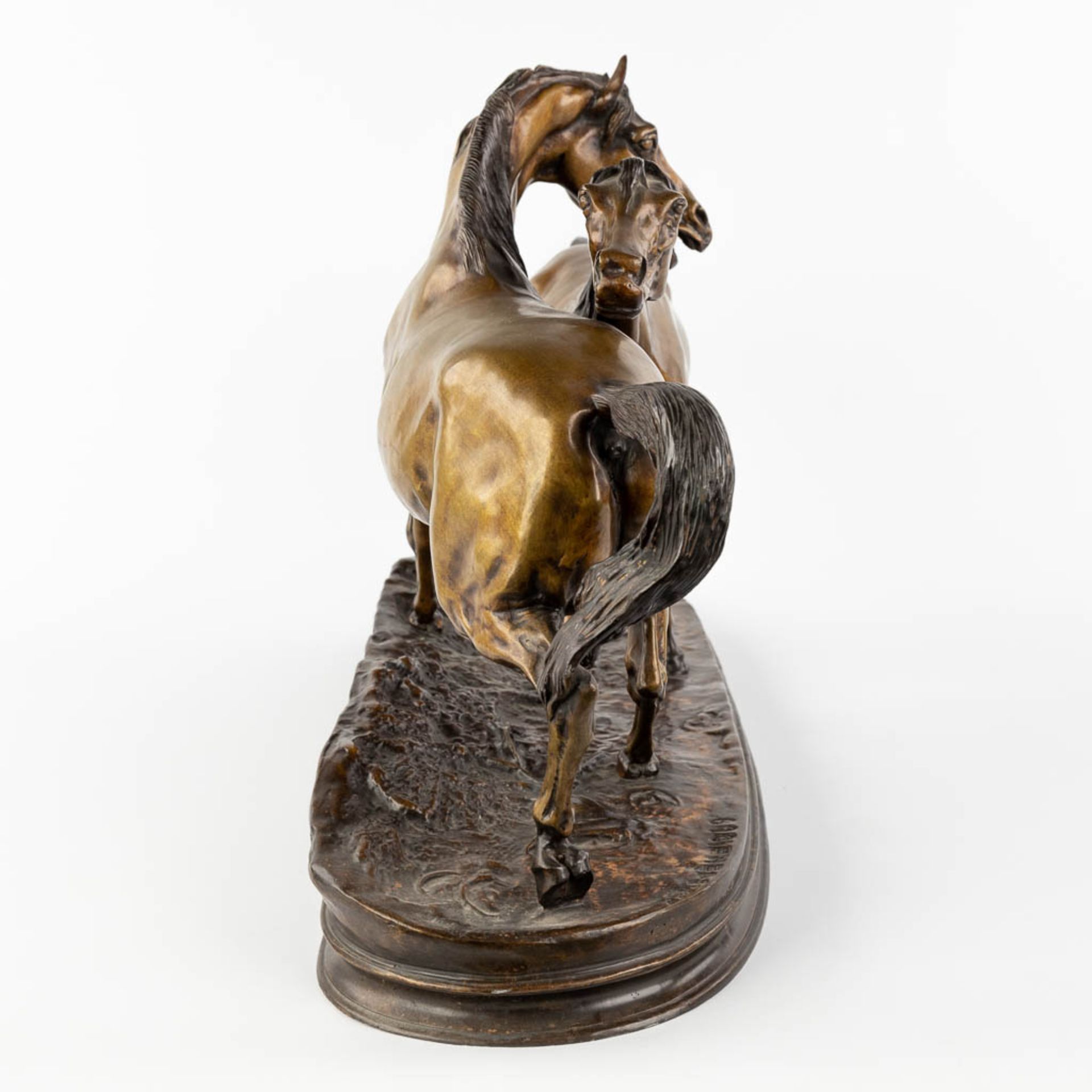 Pierre-Jules MÈNE (1810-1879)(After) 'Horses' patinated bronze, posthumously cast. (L:22 x W:70 x H: - Bild 7 aus 12