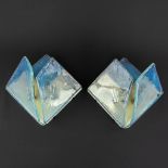 Itre Vetri Murano, a pair of glass wall lamps. (L:21 x W:36,5 x H:35 cm)