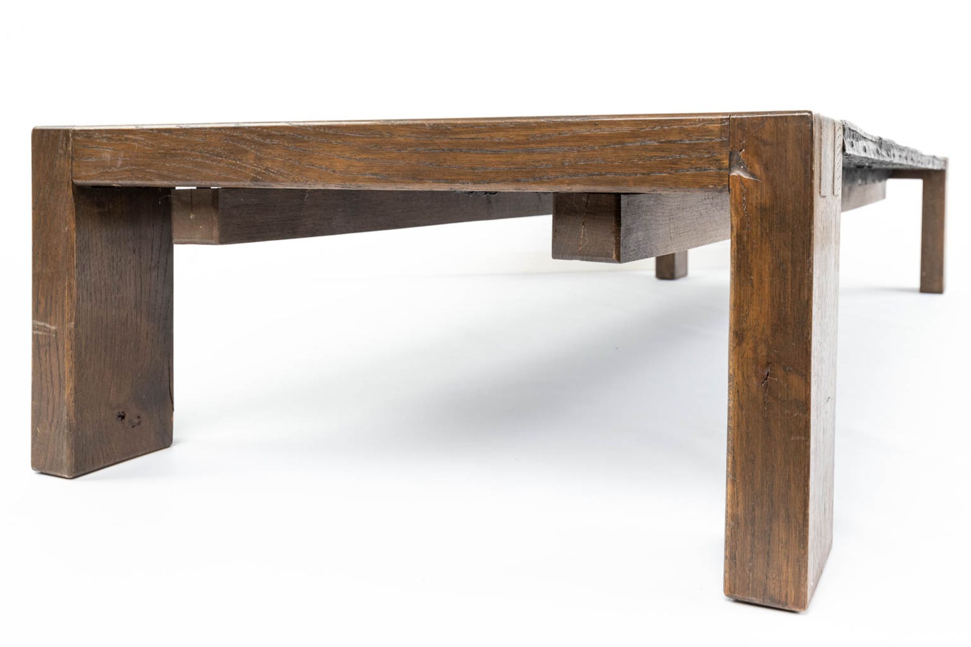 Pia MANU (XX) 'Coffee Table' metal on a wood frame, circa 1960. (L:64,5 x W:199 x H:30 cm) - Image 13 of 15
