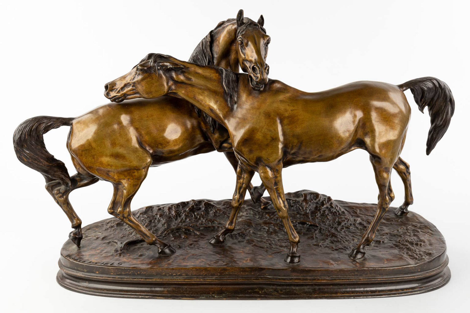 Pierre-Jules MÈNE (1810-1879)(After) 'Horses' patinated bronze, posthumously cast. (L:22 x W:70 x H: - Bild 11 aus 12