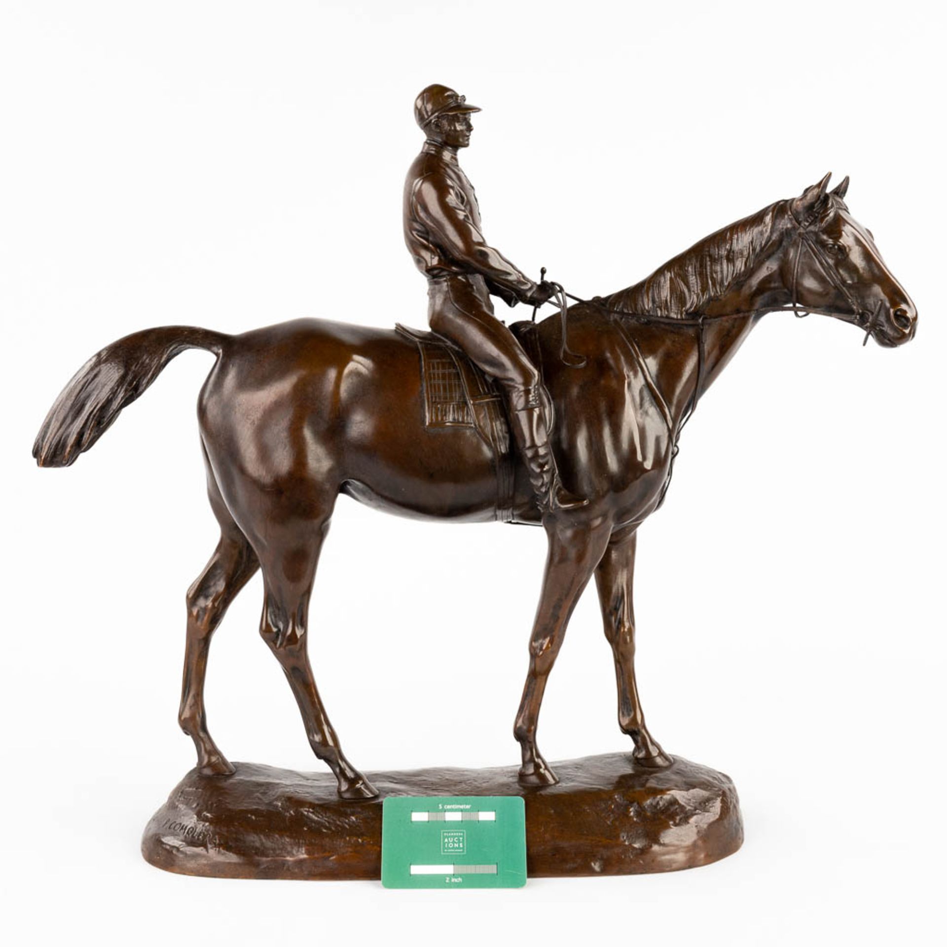 Paul COMOLÉRA (1818-c.1897) 'Horse with rider' patinated bronze. (L: 12 x W: 50 x H: 46 cm) - Bild 2 aus 10