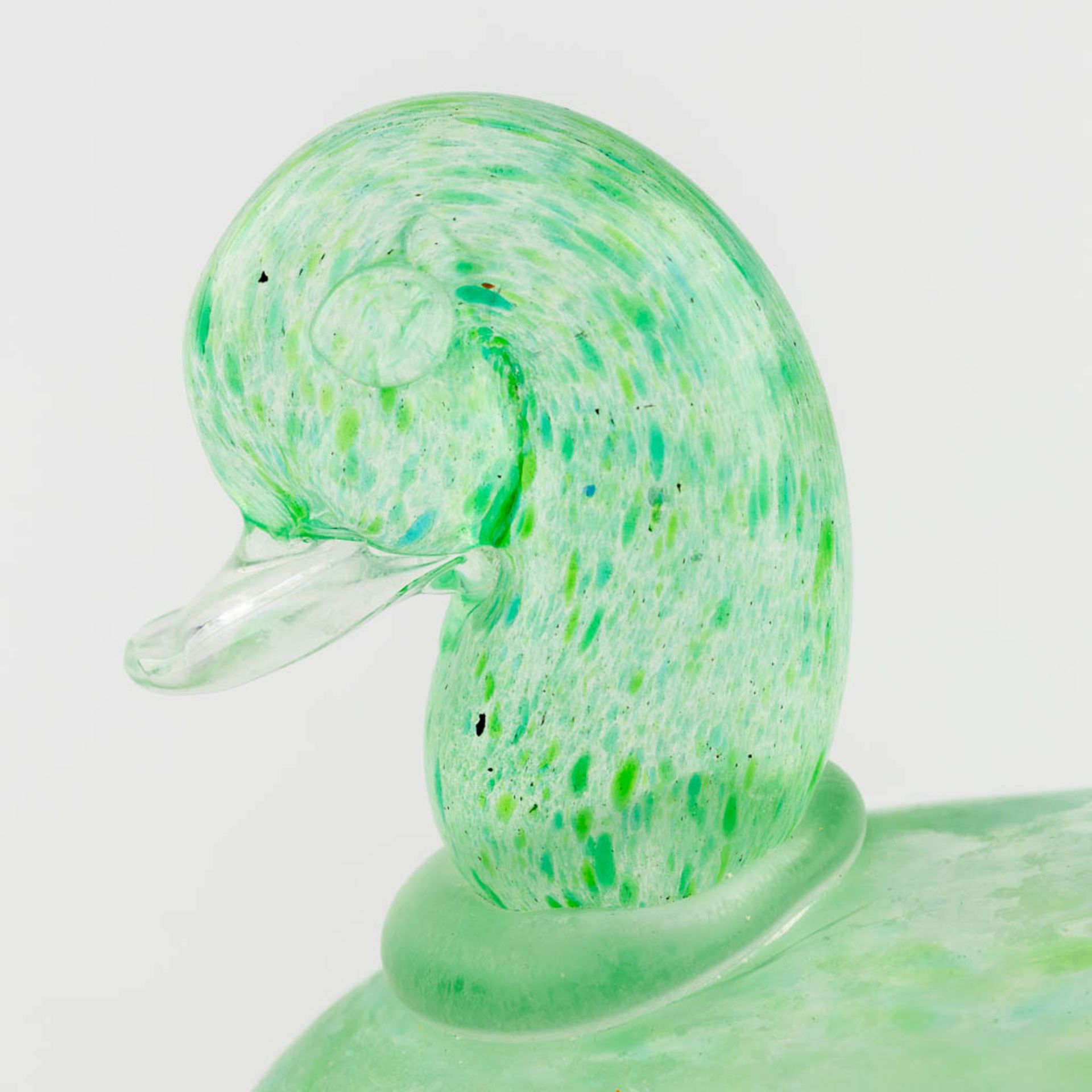 A vide-poche and duck, glass, Murano, Italy. (L:22 x W:29 x H:10,5 cm) - Image 7 of 16