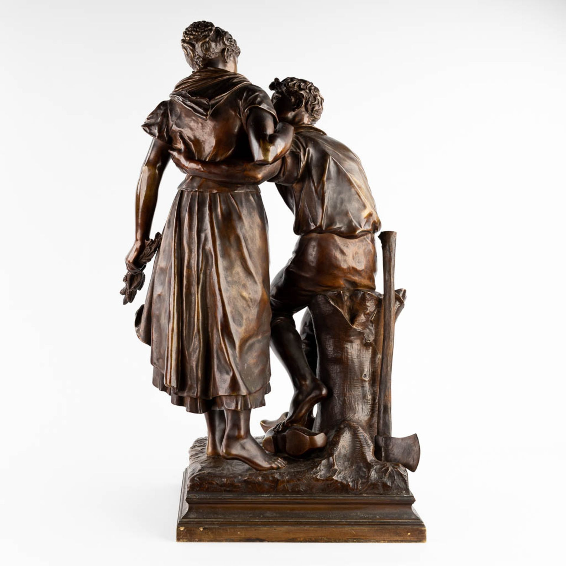 Luca MADRASSI (1848-1919) 'Projet D'Avenir' patinated bronze. (L:30 x W:50 x H:84 cm) - Bild 4 aus 9