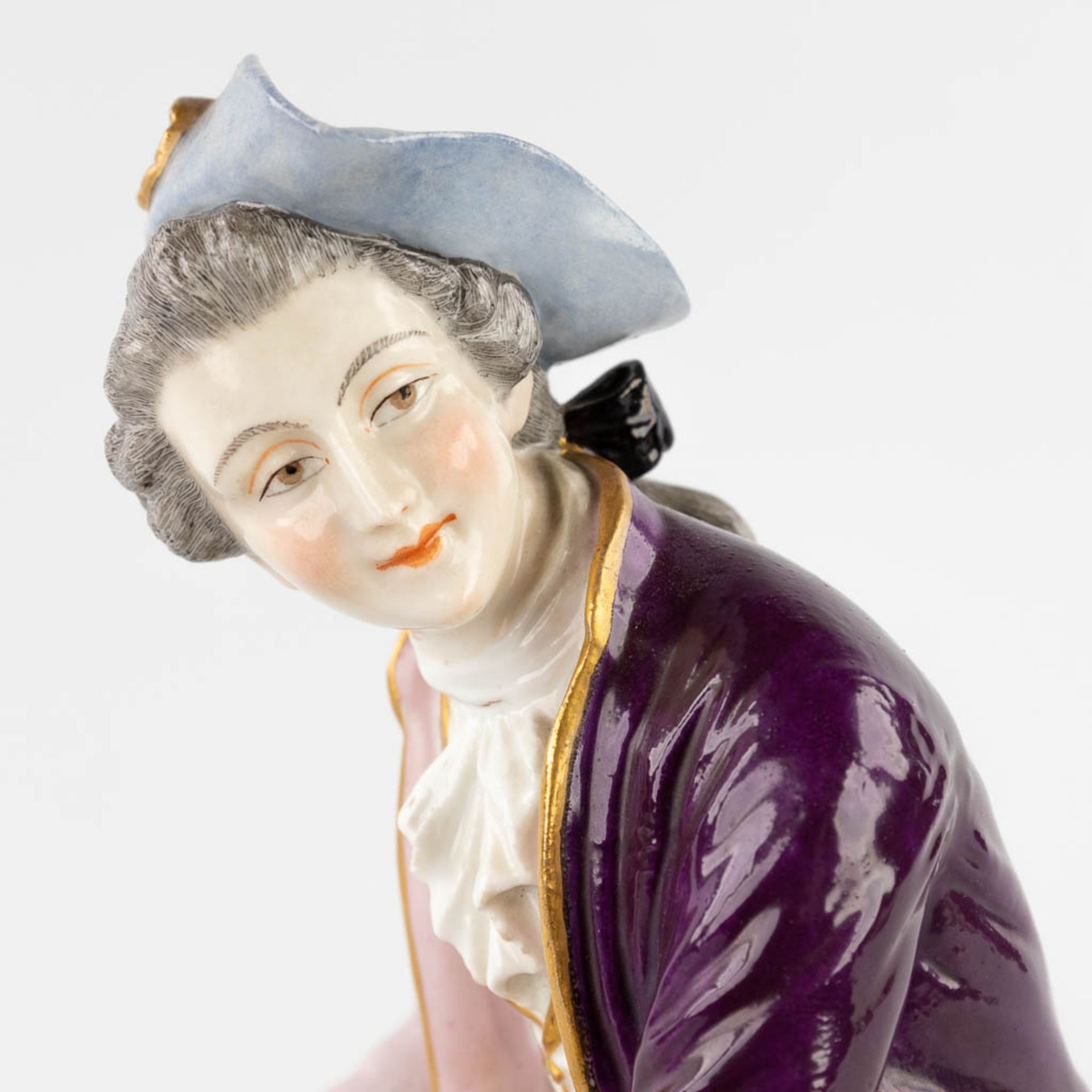 Meissen Porcelain mark, a dancing and musical couple. 19th C. (L:10 x W:14 x H:26 cm) - Image 12 of 20