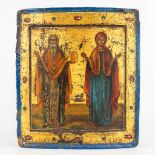 An antique Eastern European icon, images of Zaharia and Elisabeth. 18th/19th C. (W:28 x H:32 cm)