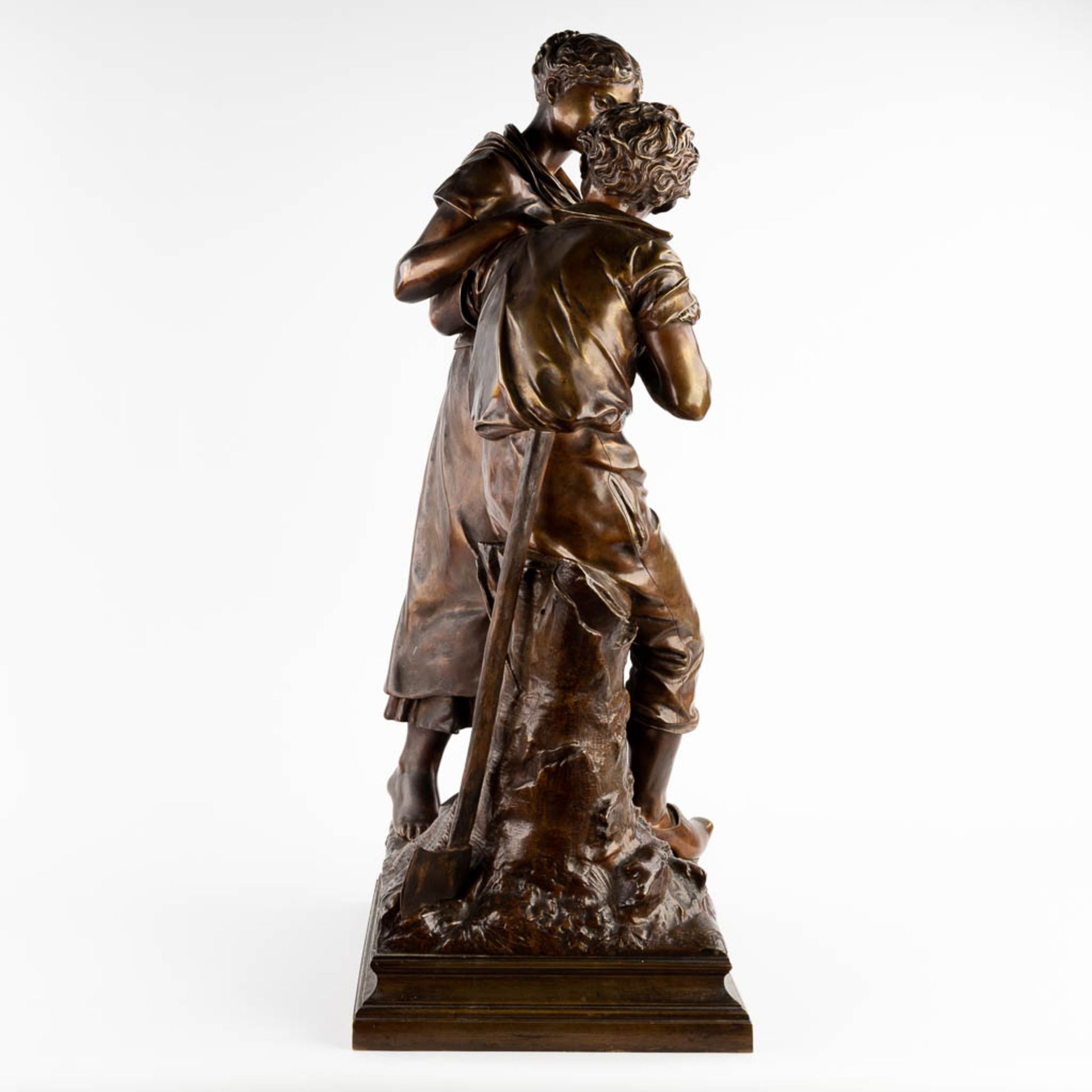 Luca MADRASSI (1848-1919) 'Projet D'Avenir' patinated bronze. (L:30 x W:50 x H:84 cm) - Bild 5 aus 9