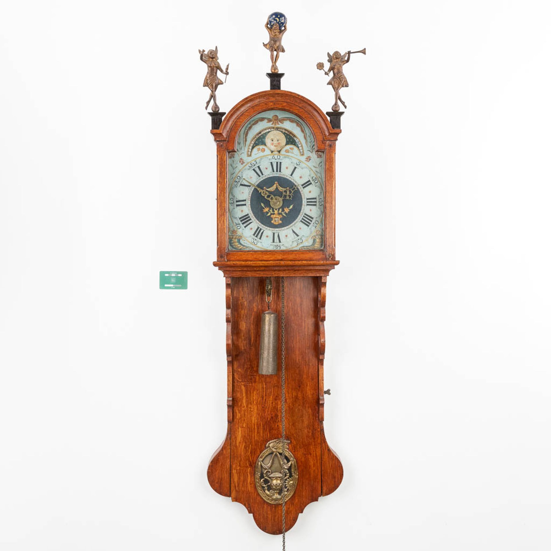 An antique clock, made in Friesland, The Netherlands. 19th C. (L:23 x W:46 x H:153 cm) - Image 2 of 16