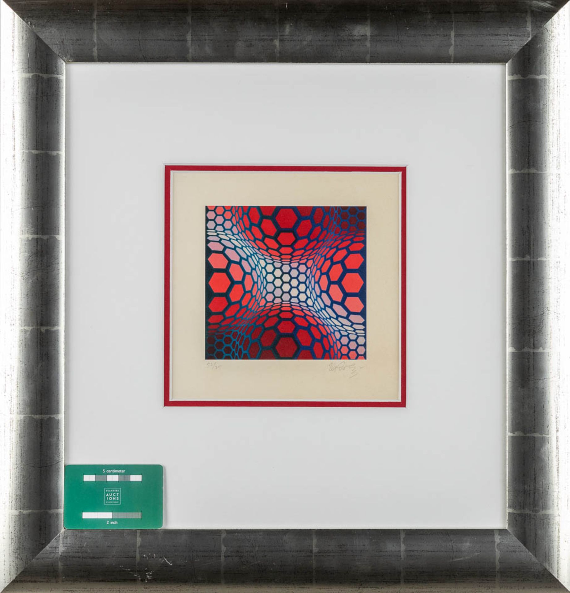 Victor VASARELY (1906-1997) 'Pilango-2' a lithograph, 57/75. 1971. (W:14 x H:14 cm) - Bild 2 aus 6