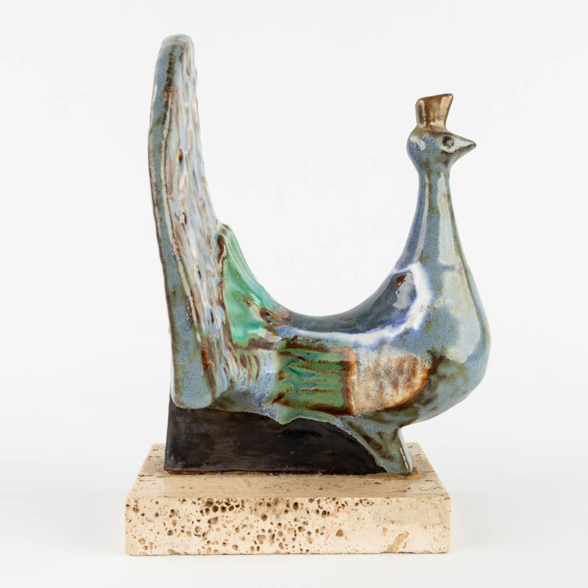 Rogier VANDEWEGHE (1923-2020) 'Peacock' glazed ceramics. (L:14 x W:14 x H:19 cm) - Image 3 of 11