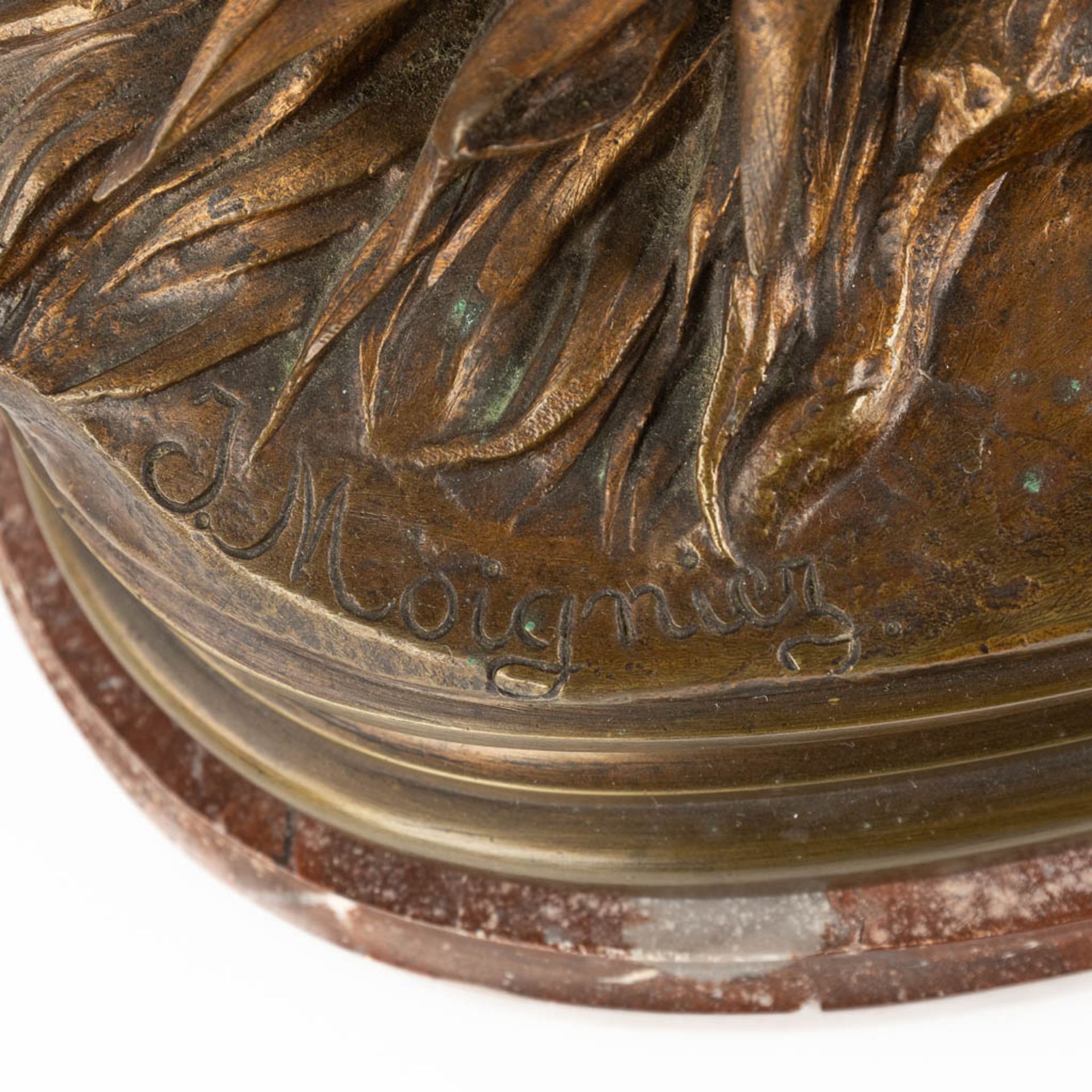 Jules MOIGNIEZ (1835-1894) 'Feeding Time' patinated bronze. (D:22 x W:34 x H:62 cm) - Bild 11 aus 12