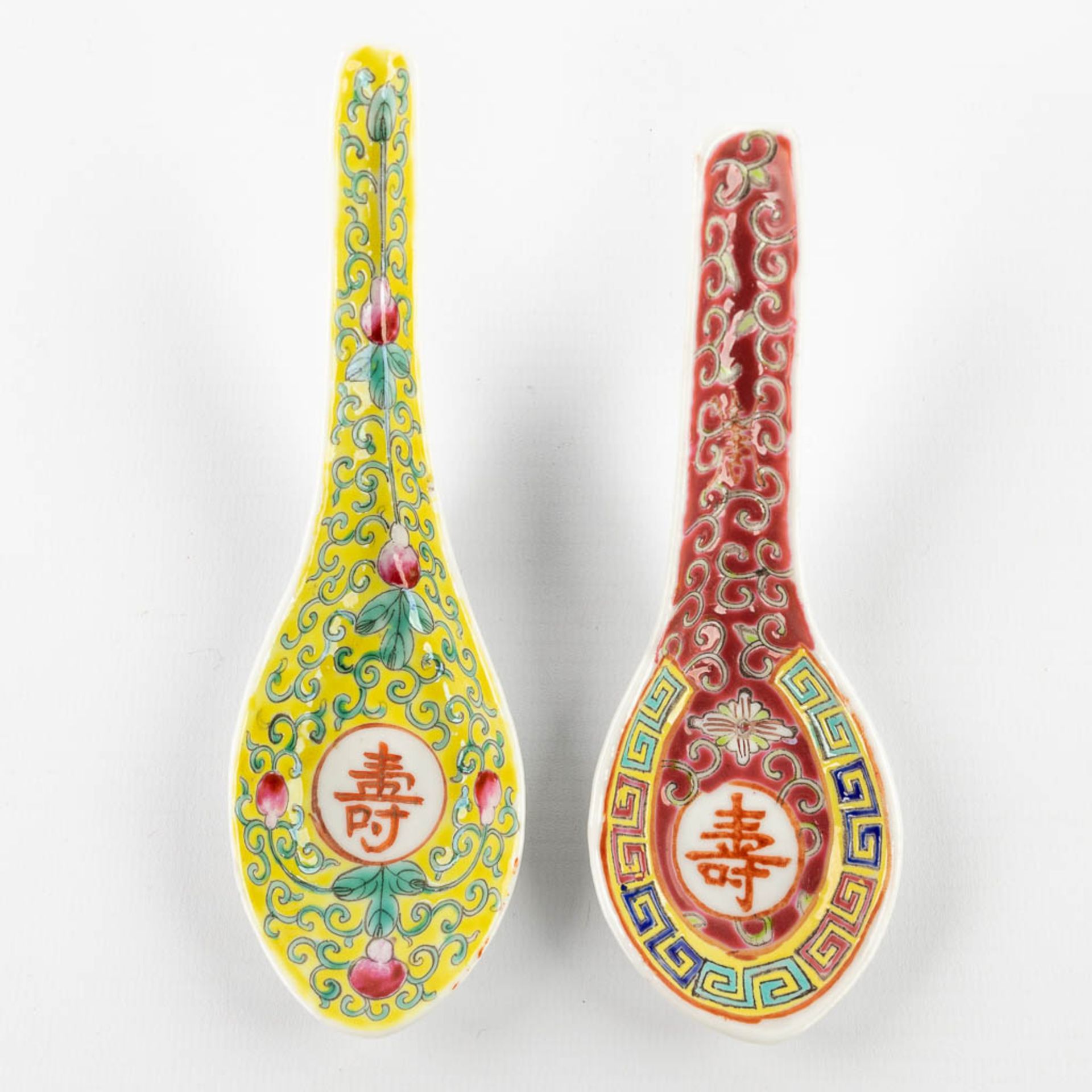 14 Chinese Famille Rose spoons. 19th/20th C. (W:15 cm) - Bild 8 aus 13