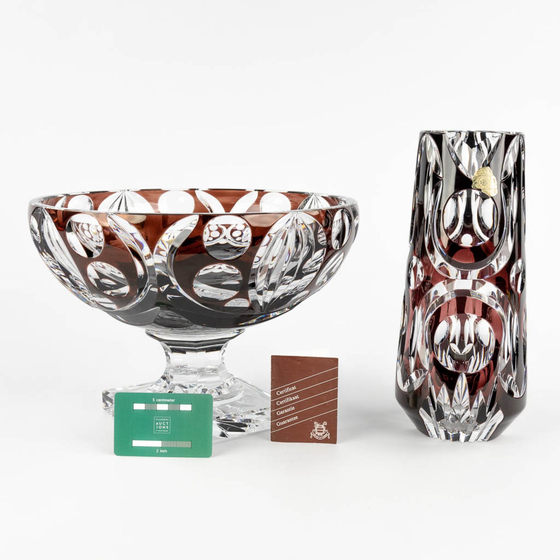 Val Saint Lambert 'Modèle 1925' a vase and bowl on a base. 1986. (H:21,5 x D:30 cm) - Bild 2 aus 17