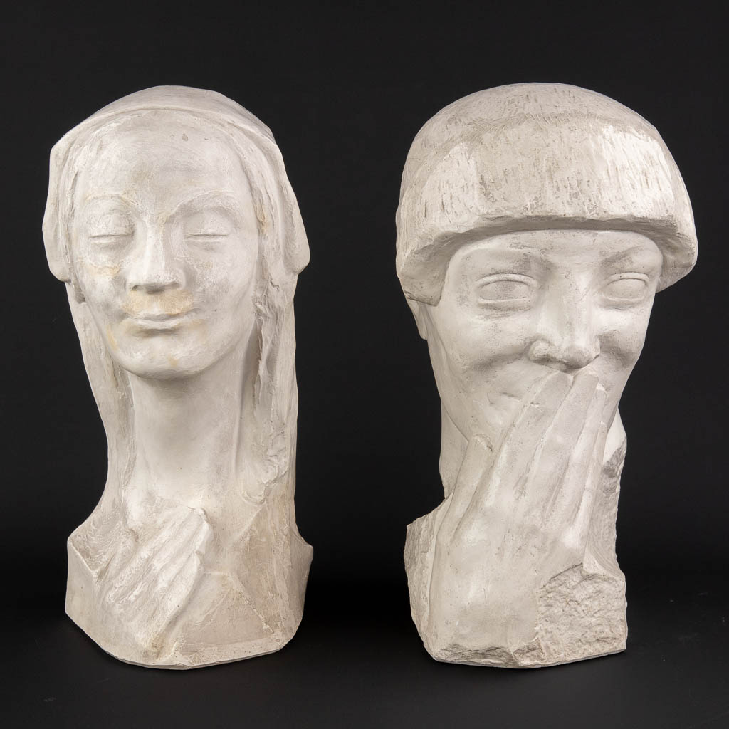Antoon VAN PARIJS (1884-1968) 'Three sculptures' plaster (D:24 x W:44 x H:22 cm) - Image 3 of 19