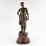 L'Abbateur, a figurine of a butcher, spelter. Circa 1900. (H:68 x D:23 cm)