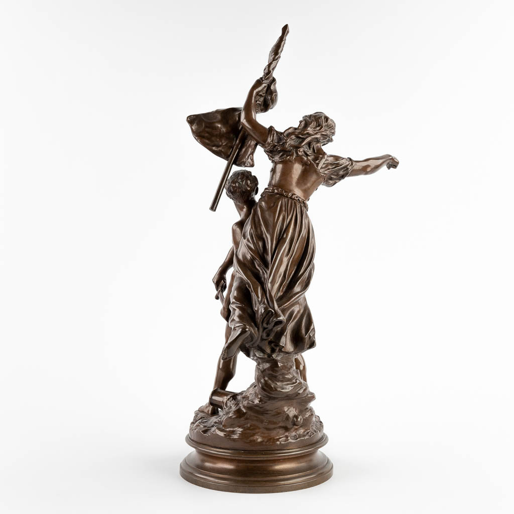 Adrien Etienne GAUDEZ (1845-1902) 'Pro Patria' patinated bronze. (D:23 x W:30 x H:59 cm) - Image 5 of 14