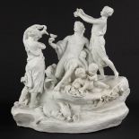 Sèvres, Bacchus &amp; Bacchantes, bisque porcelain. 19th C. (D:30 x W:36 x H:36 cm)