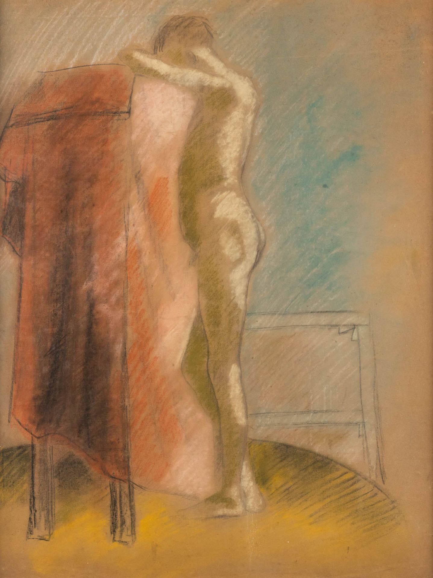 Adriaan VANDEWALLE (1907-1997) 'Male and female nude' gouache on paper. (W:46 x H:62 cm) - Image 5 of 9