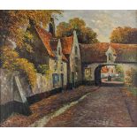 Franz VAN GENESEN (1887-1945) 'Le Beguinage De Bruges' oil on canvas. (W:70 x H:60 cm)