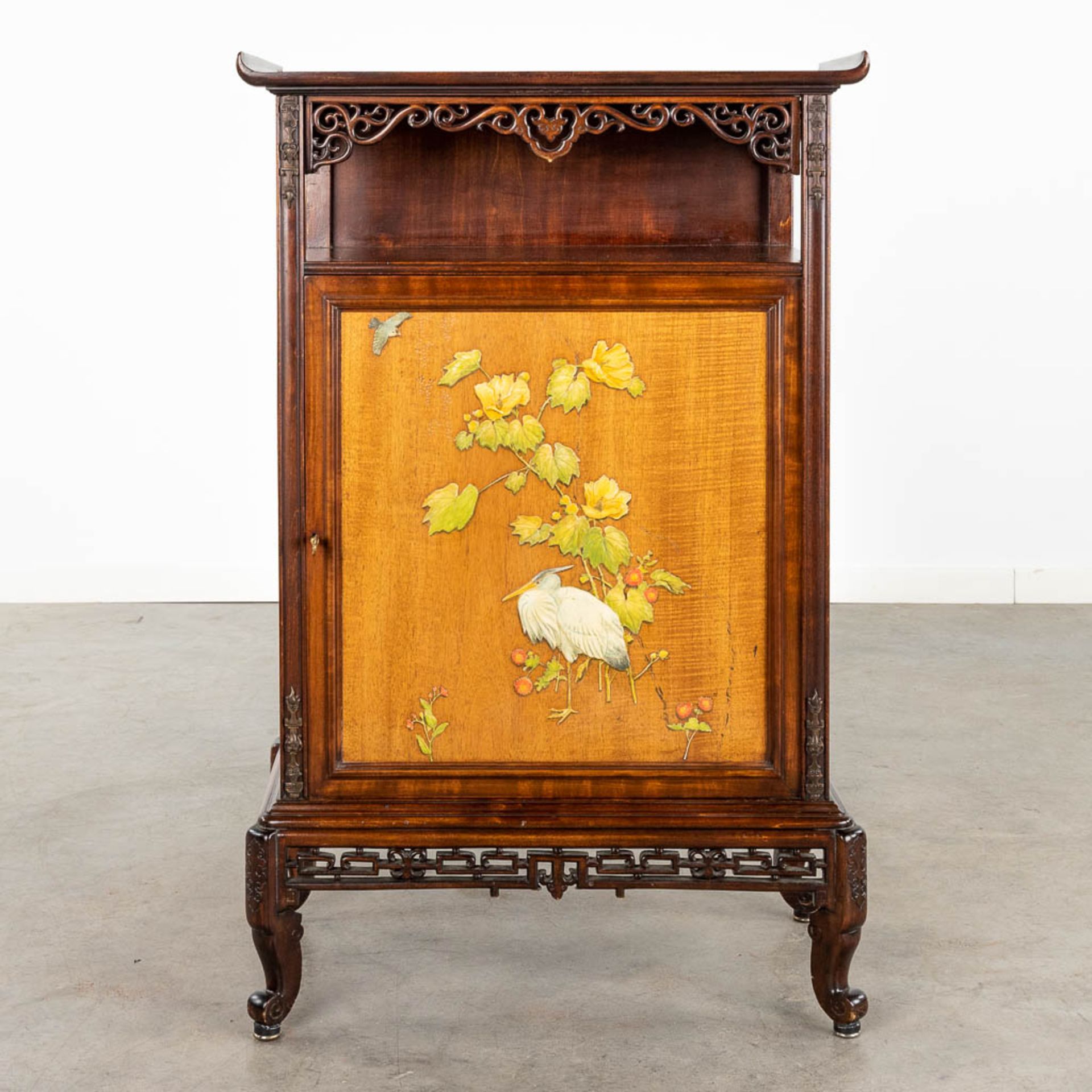 Gabriel VIARDOT (1830-1906) 'Chinoiserie cabinet with fauna and flora.' (D:37 x W:66 x H:103 cm) - Image 4 of 15