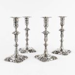 Goldsmiths &amp; Silversmiths Co, London, a set of 4 candle holders, silver. 1898. (D:11,5 x W:11,5