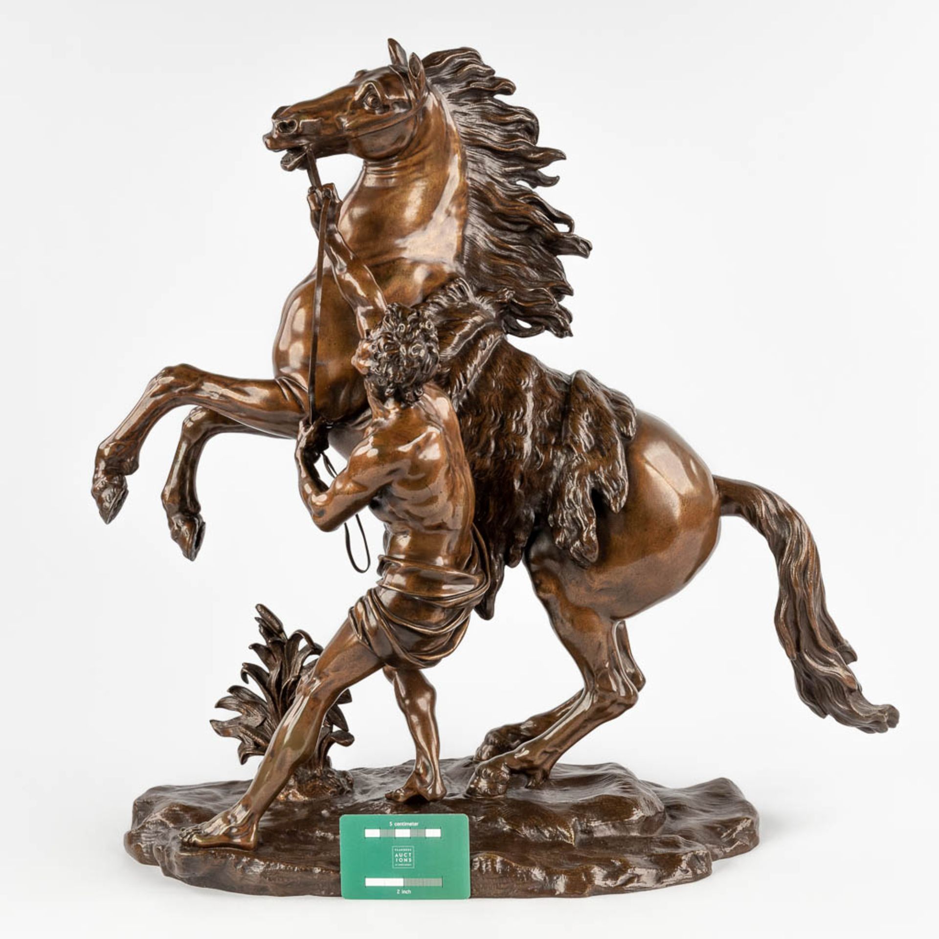 Guillaume I COUSTOU (1677-1746)(after), 'Marly horse' patinated bronze. (D:26 x W:56 x H:58 cm) - Image 2 of 12