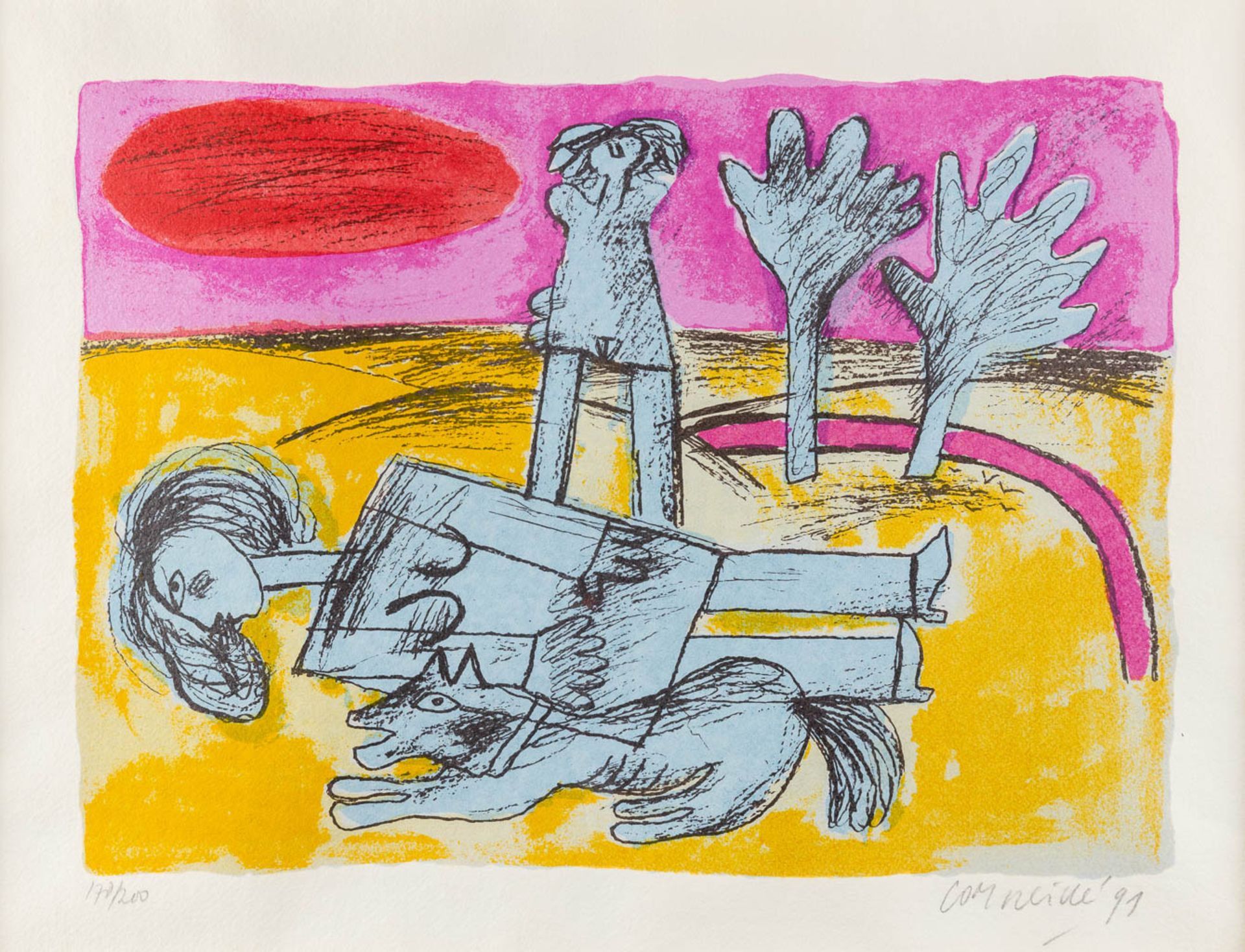 CORNEILLE (1922-2010) 'Untitled' a lithograph, 178/200 (W:42 x H:32 cm)