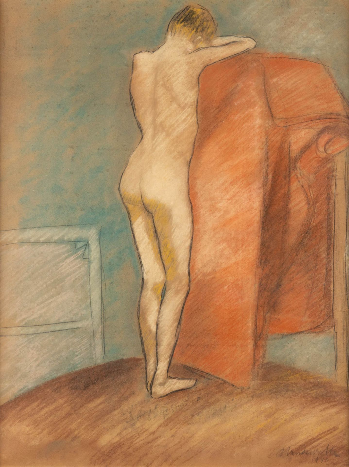 Adriaan VANDEWALLE (1907-1997) 'Male and female nude' gouache on paper. (W:46 x H:62 cm) - Image 7 of 9