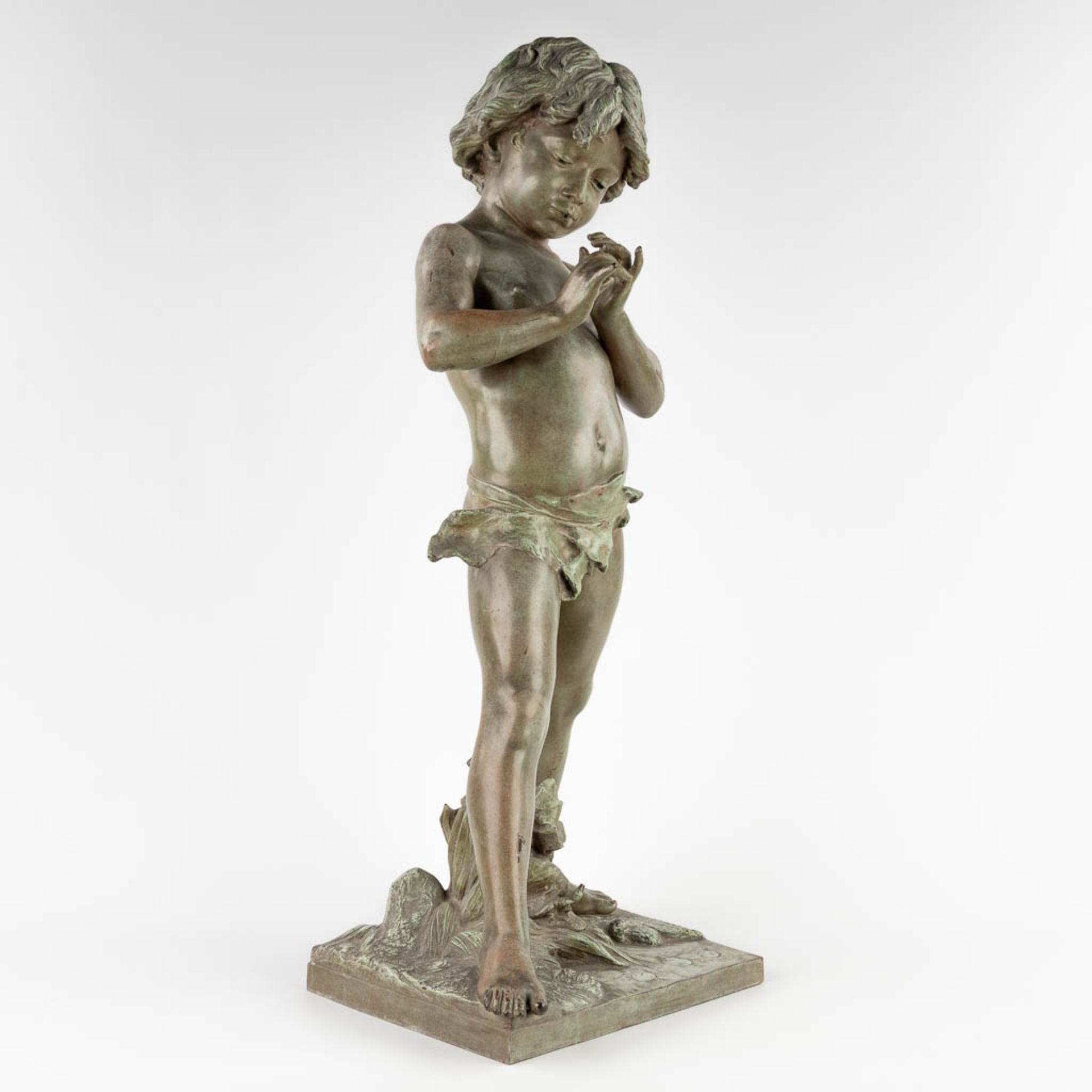Jean-Louis GRÉGOIRE (1840-1890)(After) 'Boy with whistle' (D:27 x W:30 x H:80 cm)