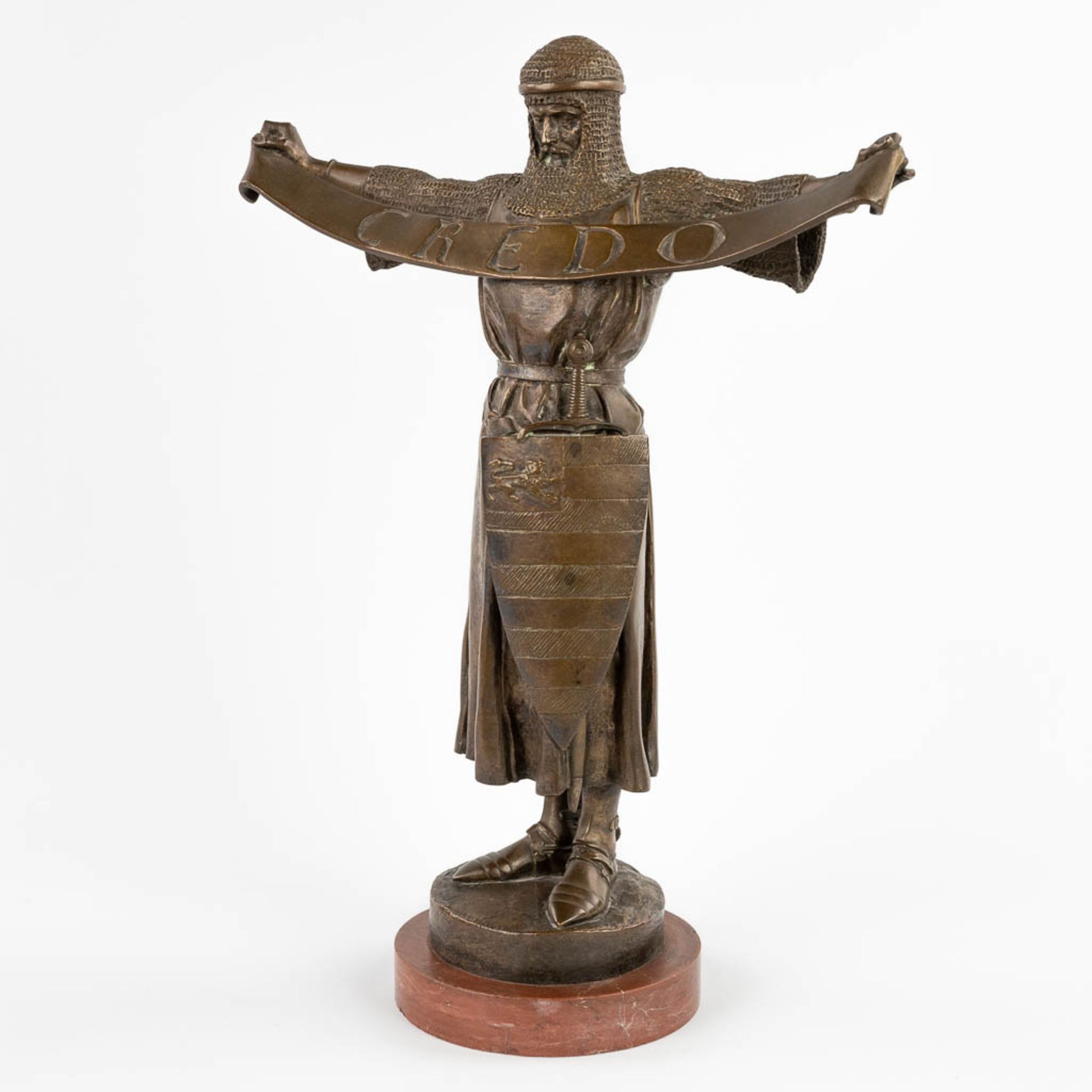 Emmanuel FRÉMIET (1824-1910) 'Credo' patinated bronze. 19th C. (D:13 x W:31 x H:41 cm) - Image 3 of 13