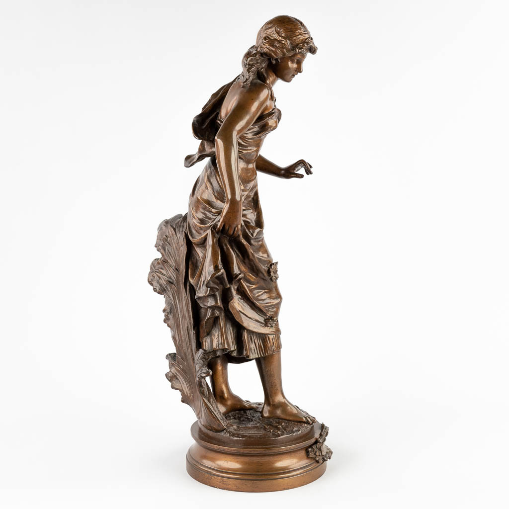 Charles Georges FERVILLE-SUAN (1847-1925) 'Autome' patinated bronze. (H:59 x D:19 cm) - Image 4 of 12