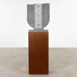 Francois VERBEKE (1960) 'Equilibrium' a sculpture, Belgian blue stone. (D:10 x W:45 x H:52 cm)