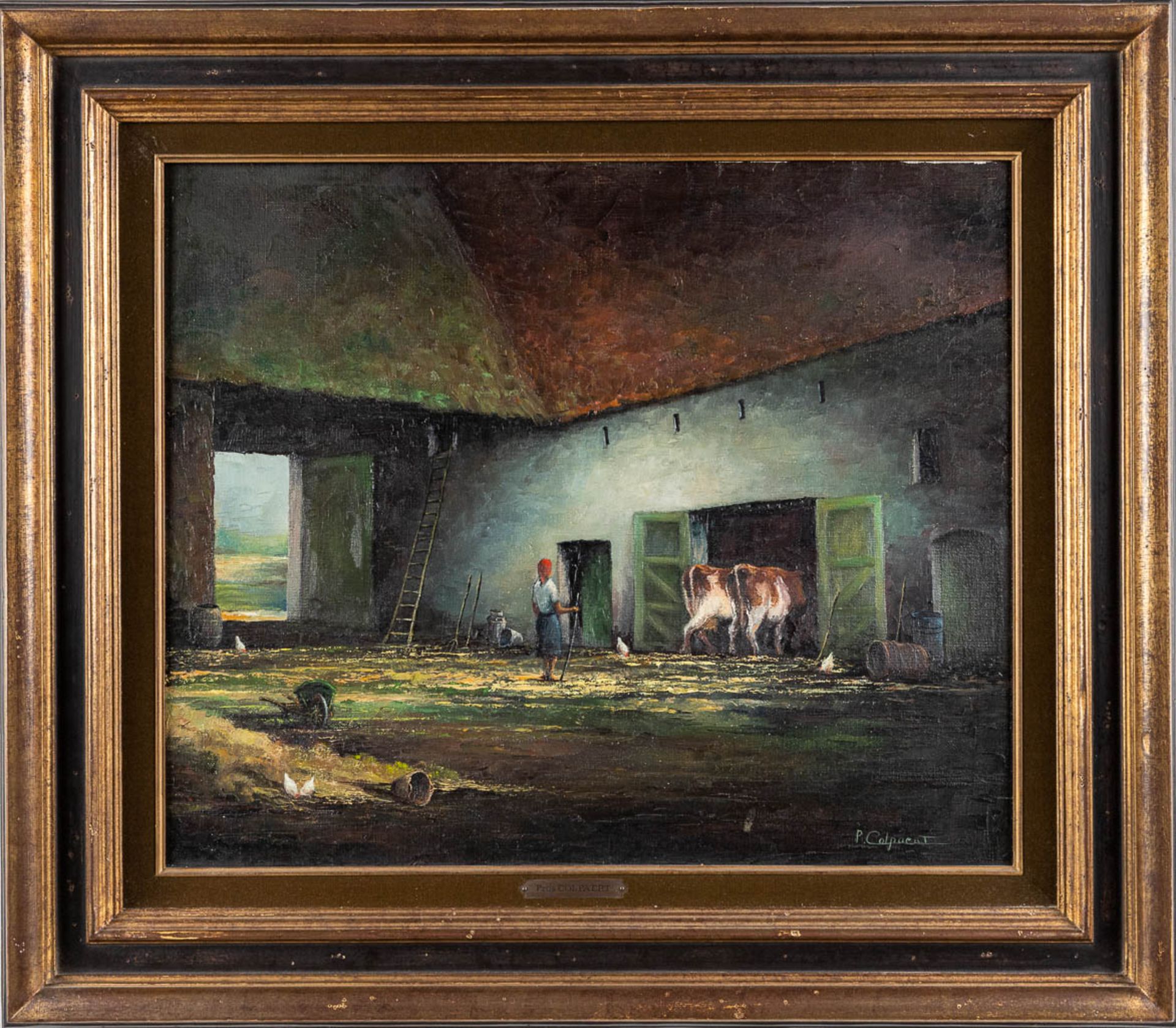 Pros COLPAERT (1923-1990) 'The barn' oil on canvas. (W:60 x H:50 cm) - Bild 3 aus 8