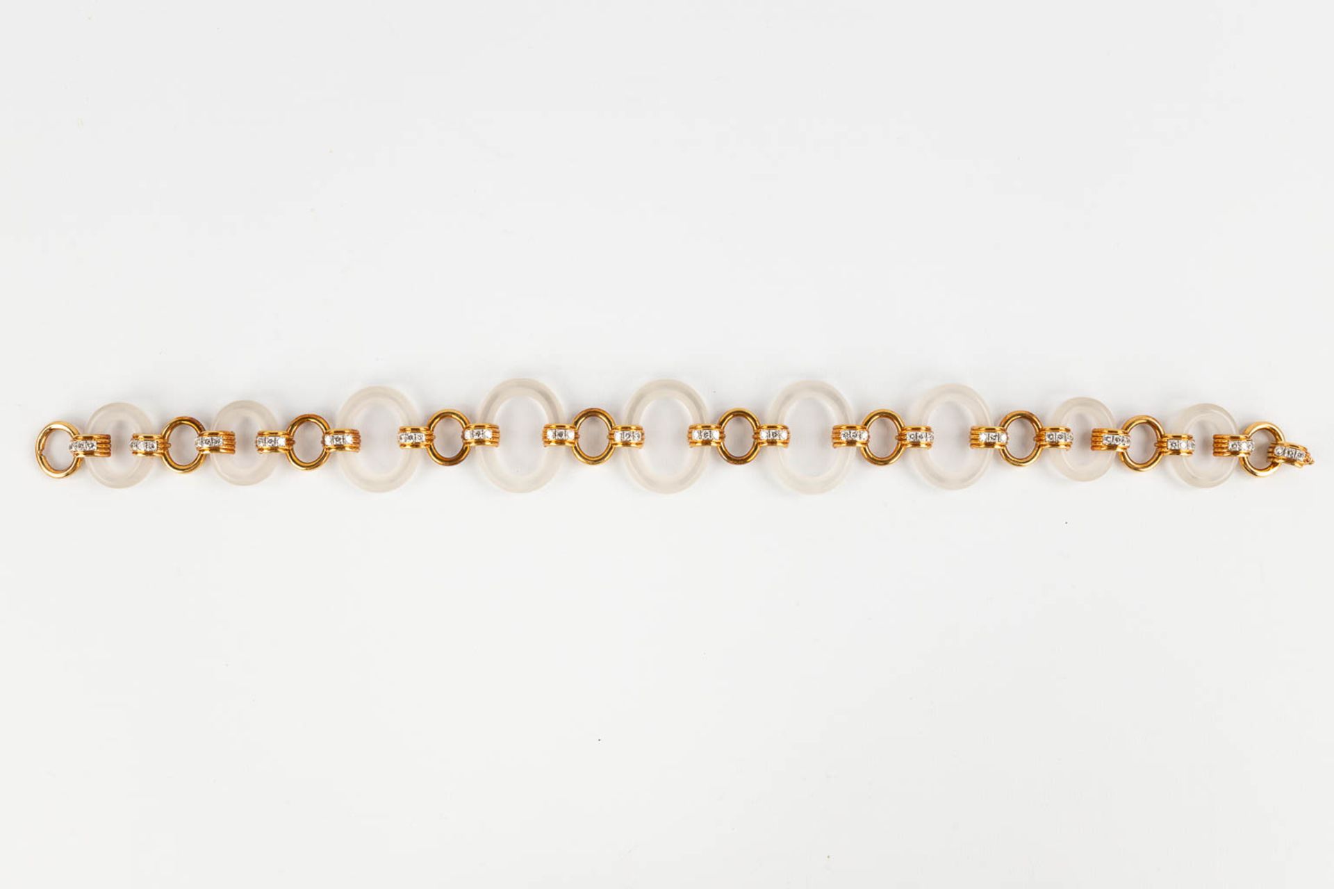 A necklace and bracelet, probably mountain crystal, 18kt gold with brilliant cut diamonds. (D:46,5 c - Image 13 of 22