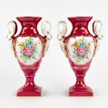Porcelaine De Couleuve, a pair of vases, Empire style, 20th C. (D:11 x W:16,5 x H:28 cm)